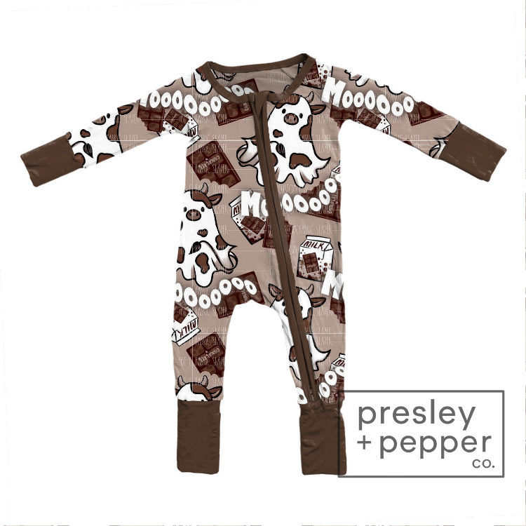 Preorder- chocolate boo cows zippy