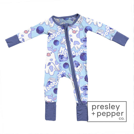 Preorder- blueberry boo cows zippy