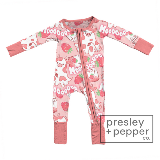 Preorder- strawberry boo cows zippy