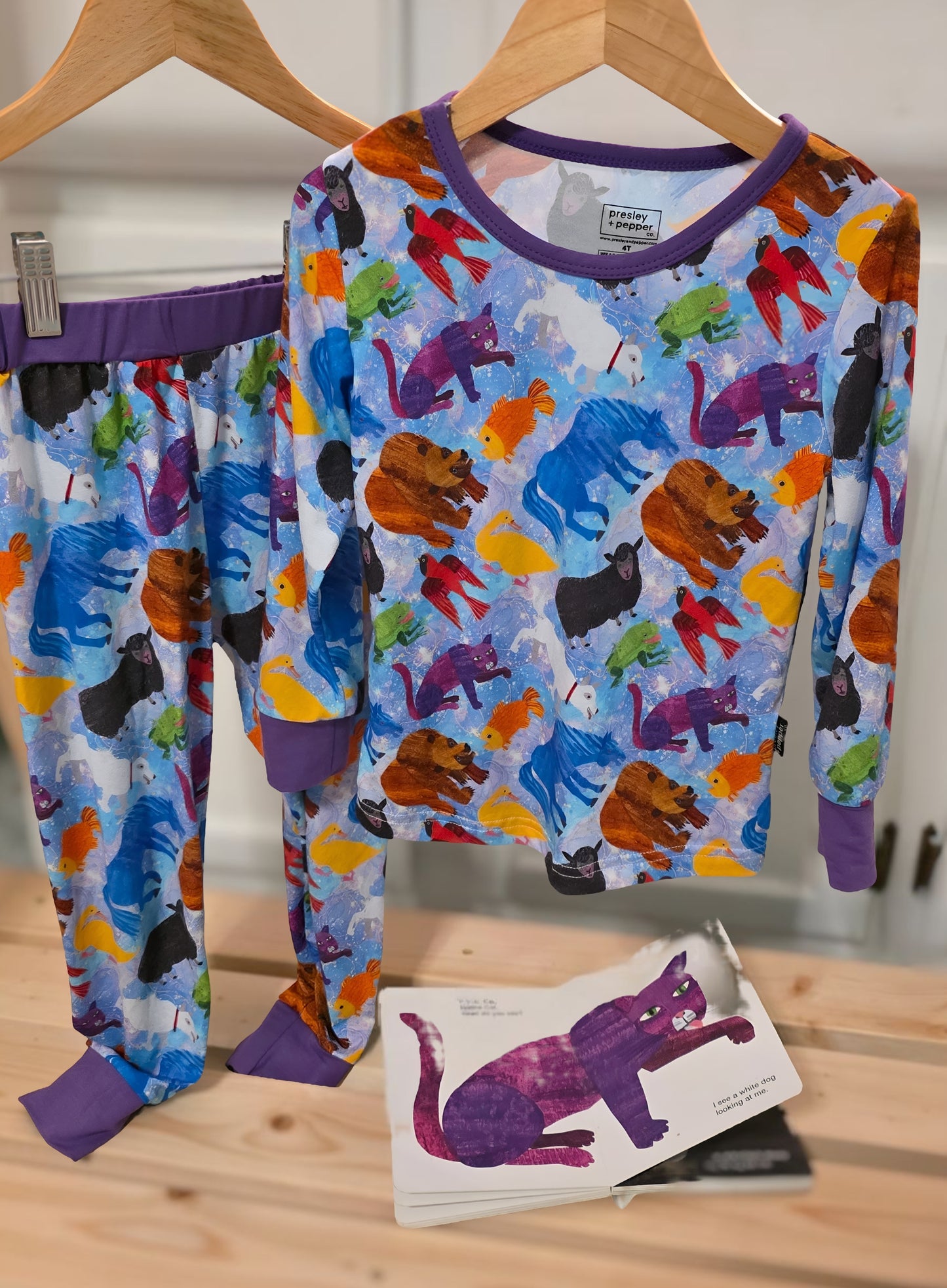 Brown bear two-piece pajamas