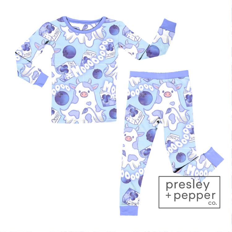 Preorder- blueberry boos two-piece pajamas